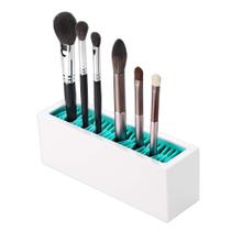 Organizador de porta-pincéis de maquiagem JAMEND CLXP azul-branco