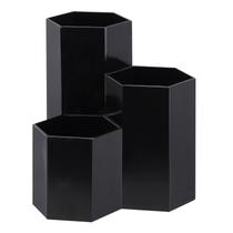 Organizador de porta-pincéis de maquiagem LoveBB 3 slots de plástico preto Organizador de porta-pincéis de maquiagem LoveBB 3 slots de plástico preto