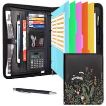 Organizador de portfólio Eshow 28x3x35 cm com zíper de material vegano