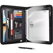 Organizador de portfólio Eshow 35x28x3,5 cm com zíper de 3 anéis