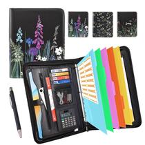 Organizador de portfólio Eshow Vegan Leather Zipper Binder