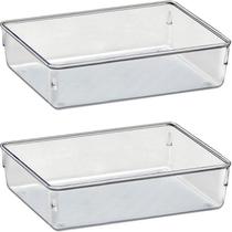 Organizador De Potes Retangular Duplo 24x16x5,5cm - Conjunto Com 2 Peças Organizador De Potes Retangular Duplo 24x16x5,5cm - Conjunto Com 2 Peças