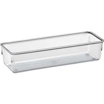 Organizador de Potes Retangulares Plástico 24x8x5,5CM Kit 4 Transparente Acrimet