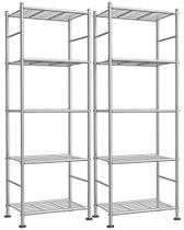 Organizador de prateleira de metal de 5 camadas Sakugi, pacote com 2, 46x31x144 cm Organizador de prateleira de metal de 5 camadas Sakugi, pacote com 2, 46x31x144 cm