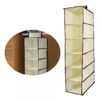 Organizador de Prateleira Vertical Grande 120cm Com 6 Divisórias Multiuso Funciona como Sapateira e Guarda-Roupas