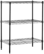 Organizador de prateleiras de armazenamento Amazon Basics 3-Shelf Black