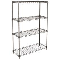 Organizador de prateleiras de armazenamento Amazon Basics 4-Shelf Black