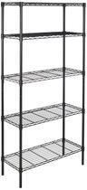 Organizador de prateleiras de armazenamento Amazon Basics 5-Shelf Black