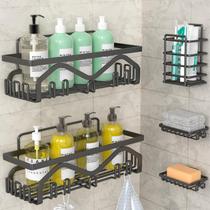 Organizador de prateleiras de banheiro Shower Caddy Coraje pacote com 5 preto
