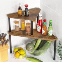 Organizador de prateleiras de canto de cozinha Weenson de 2 camadas, Rust Brown