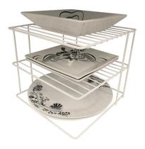 Organizador De Pratos Quadrado Branco Dicarlo Organizador De Pratos Quadrado Branco Dicarlo