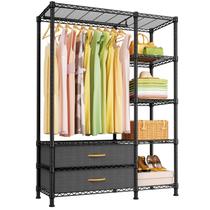 Organizador de Ropa Ulif F3 de Alta Resistencia 102x38x183 cm Negro Organizador de Ropa Ulif F3 de Alta Resistencia 102x38x183 cm Negro