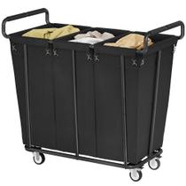 Organizador de Roupa Suja Gewudraw com 3 Sacos e Rodízios 360L Organizador de Roupa Suja Gewudraw com 3 Sacos e Rodízios 360L