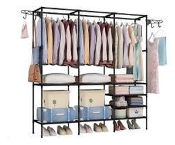 Organizador de Roupas 3 Coluna Aberto Closet Arara Prateleira