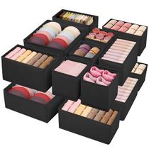 Organizador de roupas com gaveta Werlors, pacote com 16, preto, 3 tamanhos Organizador de roupas com gaveta Werlors, pacote com 16, preto, 3 tamanhos