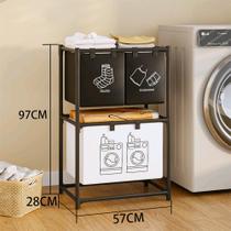 Organizador de Roupas para Lavanderia com 3 Cestos