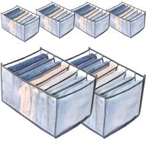 Organizador de roupas TOOVREN para roupas dobradas, pacote com 6 unidades, cinza