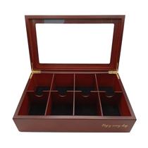 Organizador de Sachês de Chá BJOYFUL&LOVED BJL, Caixa de Chá de Madeira com 8 Compartimentos, Grande Capacidade para Armazenamento, Recipiente Vintage Decorativo Feito à Mão, Cor Cereja, com Tampa de Vidro Organizador de Sachês de Chá BJOYFUL&LOVED BJL, Caixa de Chá de Madeira com 8 Compartimentos, Grande Capacidade para Armazenamento, Recipiente Vintage Decorativo Feito à Mão, Cor Cereja, com Tampa de Vidro