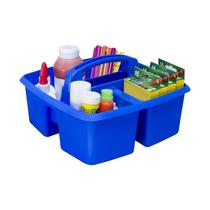 Organizador de sala de aula Storex com 3 compartimentos, pequeno Caddy Blue, pacote com 5