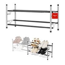 Organizador de sapateira USTECH Prateleira de metal de 2 camadas preta