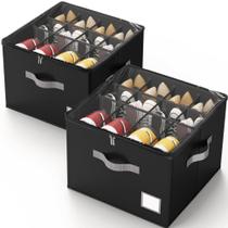 Organizador de sapatos Criusia dobrável com capa transparente, 12-16 pares
