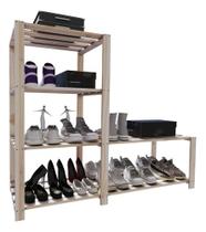 Organizador De Sapatos Em Madeira Pinus Ambientes Decorados