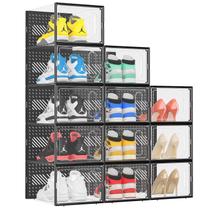 Organizador de sapatos EwonLife G-Large com porta magnética, pacote com 12