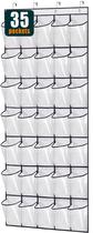 Organizador de sapatos MISSLO 35 transparente com bolsos grandes sobre a porta Organizador de sapatos MISSLO 35 transparente com bolsos grandes sobre a porta