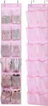 Organizador de sapatos MISSLO Kids Over the Door, 2 pacotes, rosa Organizador de sapatos MISSLO Kids Over the Door, 2 pacotes, rosa