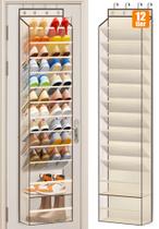 Organizador de sapatos MISSLO Over the Door 24 pares bege Organizador de sapatos MISSLO Over the Door 24 pares bege