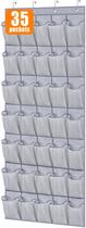 Organizador de sapatos MISSLO Oxford 35 bolsos para porta de armário cinza
