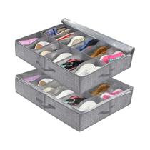 Organizador De Sapatos Para Debaixo Da Cama, Capacidade Para 12 a 16 Pares, Janela Transparente,