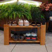 Organizador de Sapatos Sapateira p/ Porta de Casa em Madeira Cor Caramelo - Decore Fácil Shop