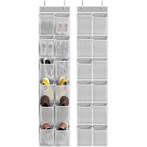 Organizador de sapatos Simple Houseware, 24 bolsos, pacote com 2 unidades, cinza