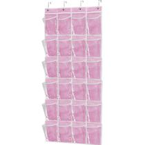 Organizador de sapatos Simple Houseware Over The Door, 24 bolsos, rosa