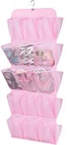 Organizador de sapatos suspenso MISSLO 30, bolsos grandes, rosa