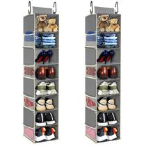 Organizador de sapatos suspenso roomtalk de 8 prateleiras com 8 bolsos laterais Organizador de sapatos suspenso roomtalk de 8 prateleiras com 8 bolsos laterais