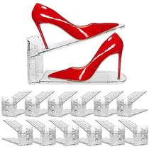 Organizador de sapatos transparente ajustável NVGSN com 12 unidades Organizador de sapatos transparente ajustável NVGSN com 12 unidades