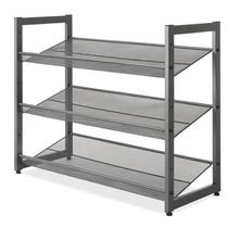 Organizador de Sapatos Whitmor em Malha de Aço 3 Camadas Cinza Grafite 75x30x63cm