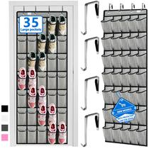 Organizador de sapatos Zebricolo Over the Door 35 bolsos cinza/preto