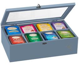 Organizador de saquinhos de chá Bambüsi Bamboo Tea Box Storage 8 compartimentos