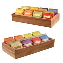 Organizador de saquinhos de chá Chicvilla Acacia Wood, 8 slots, conjunto de dois