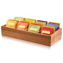 Organizador de saquinhos de chá Chicvilla Acacia Wood 8 slots Countertop