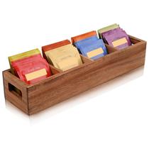 Organizador de saquinhos de chá Chicvilla Acacia Wood com 4 slots
