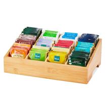 Organizador de saquinhos de chá TIMIEEYA Bamboo com 12 compartimentos Organizador de saquinhos de chá TIMIEEYA Bamboo com 12 compartimentos