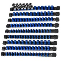 Organizador de soquetes Reniteco Drive ABS Tools Blue 9 peças