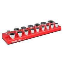 Organizador de soquetes WORKPRO Magnetic SAE 16 Sockets de 1/2 polegada Organizador de soquetes WORKPRO Magnetic SAE 16 Sockets de 1/2 polegada