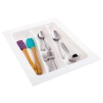 Organizador De Talheres 10175 para Gavetas De Cozinha - Branco - 38,0cm x 47,5cm a 30,5cm x 39,0cm