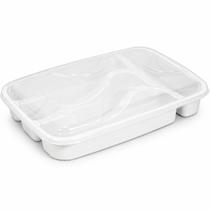Organizador de Talheres 4 Divisórias para Gaveta Cozinha 3UD Branco ou Preto com Tampa Resistente Para Casa