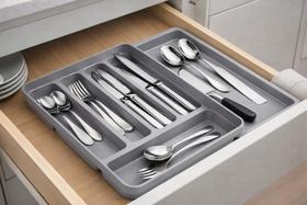 Organizador De Talheres 6 Divisórias C/ Extensor Gaveta